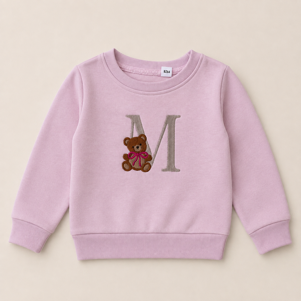 Organic Initial Teddy Sweatshirt