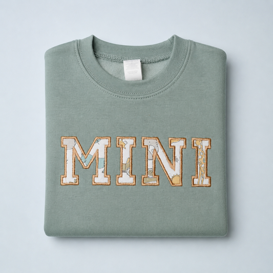 Organic Cotton Mini Sweatshirt | Matching Mama & Papa Option | Personalised Child Name | Handmade Keepsake