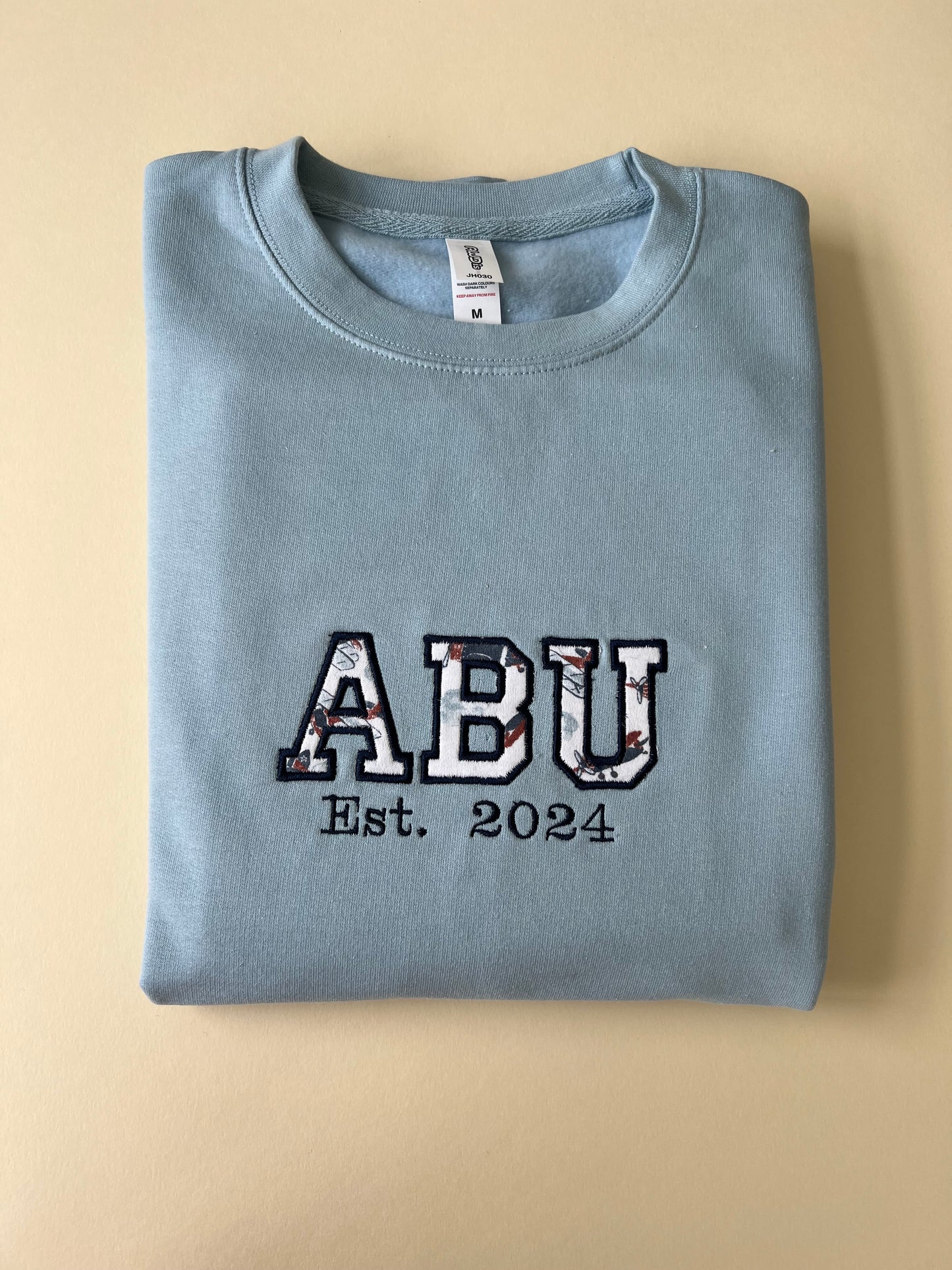 Mama & Papa Appliqué Keepsake Sweatshirt – Made from Baby’s Clothes – Personalised with Est. Year