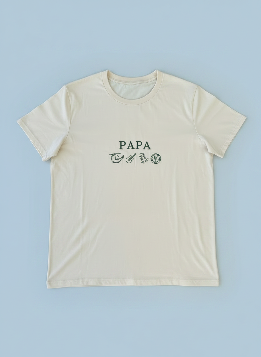 Personalised Papa & Mini Matching T-Shirt Set