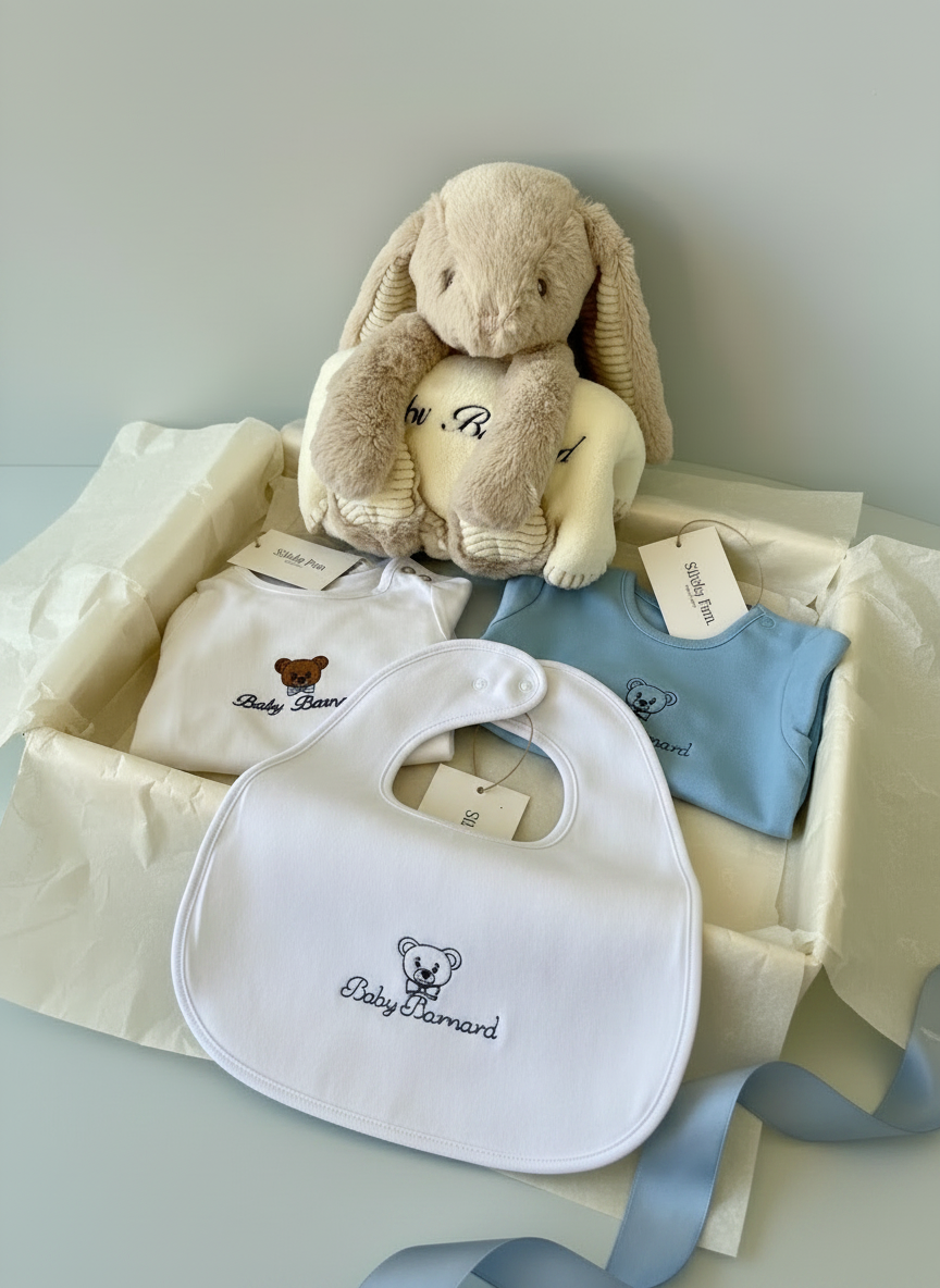 Personalised Organic Cotton Baby Gift Box