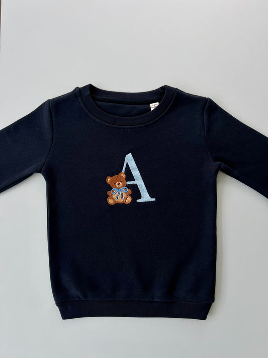 Organic Initial Teddy Sweatshirt