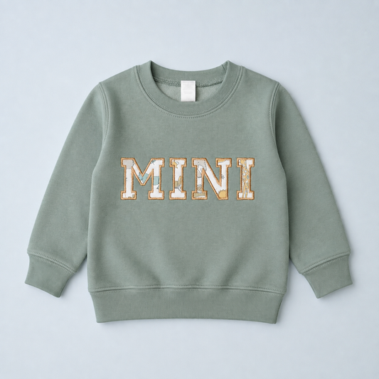 Organic Cotton Mini Sweatshirt | Matching Mama & Papa Option | Personalised Child Name | Handmade Keepsake