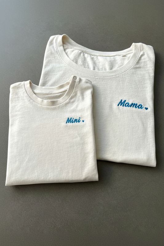 Mama & Mini Matching Embroidered T-Shirt Set