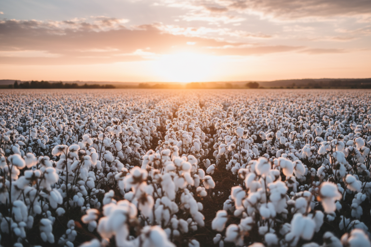 astheatic background of cotton field